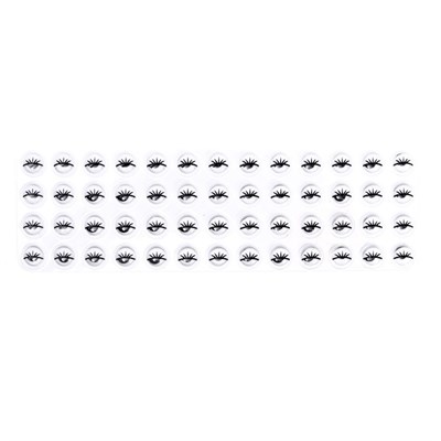 Глазки с ресничками на клеевой основе 8мм, н-р 52 шт 8681