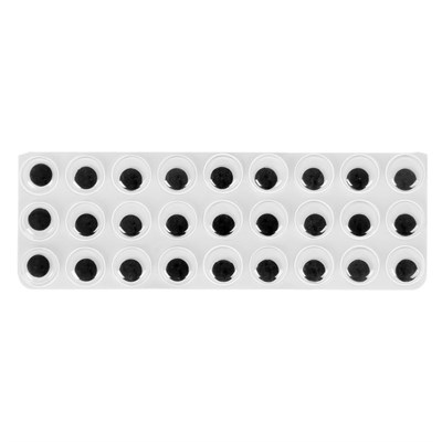 Глазки бегающие на клеевой основе 12мм н-р 27шт  15372