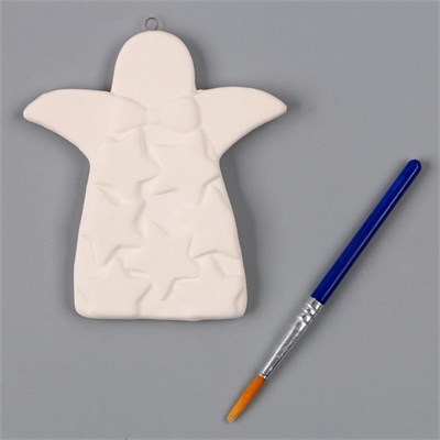 Ёлочная игрушка под раскраску «Ангел со звездами», с подвесом 126735