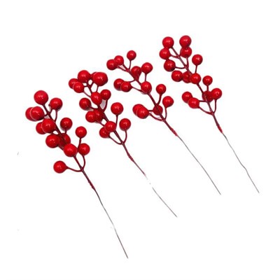 Веточка с красными ягодами 18см н-р 2шт 126868