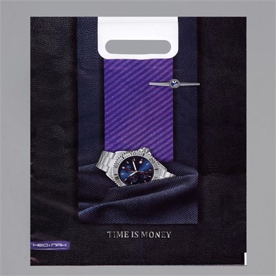 Пакет «Время», полиэтиленовый, с вырубной ручкой, 30*40см, 60мкм 126931