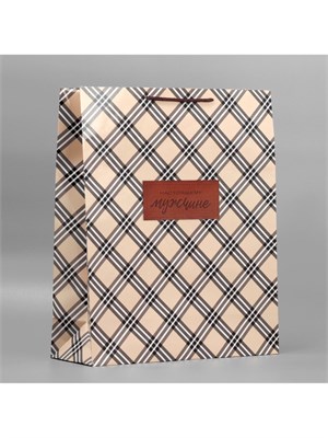 Пакет подарочный ламинированный, «Настоящему мужчине», XL, 40*49*15см 126943