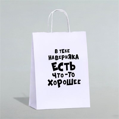 Пакет подарочный «В тебе наверняка есть что-то хорошее», 24*14*28см 126995