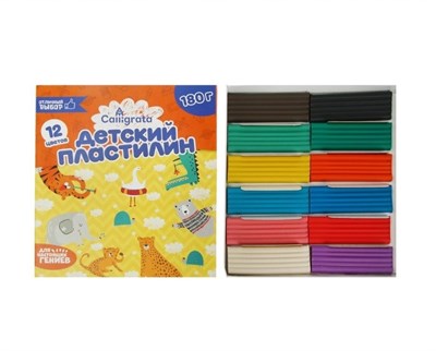 Пластилин Calligrata «Классический», 12цв, 180г 127051