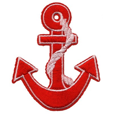 Термоаппликация №1688 якорь красный 5*6.5см 127131