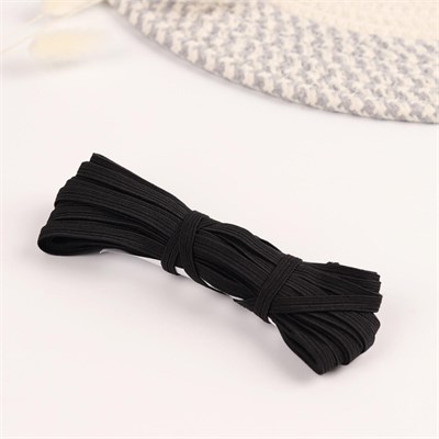 Лента эластичная "Gamma" продержка С 3532 7мм 10м плетеная ЧЕРНЫЙ 127150