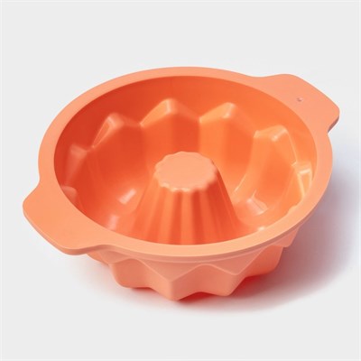 Форма д/выпечки Доляна «Немецкий кекс», силикон, 16*13.3см, с ручками, персиковая 127292