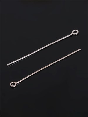 Пины с петлёй СМ-1087, 4см, упаковка 10гр, цв серебро 127458