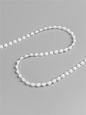 Жемчуг на нитях, с голографией, плоский, 6мм, 1м, белый 127460