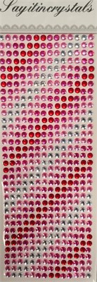 Стразы клеевые на планшетке розовый микс 32 см*10 см 32988