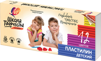 Пластилин 12цв "Луч" Школа творчества 121676