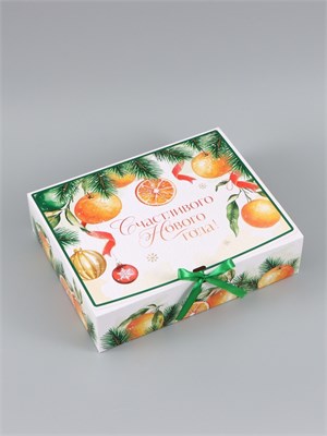 Коробка складная «Мандариновый Новый год», 31*24.5*8см 18823