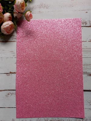 Фоамиран А4 глиттер 1,5мм розовый - фото 5005