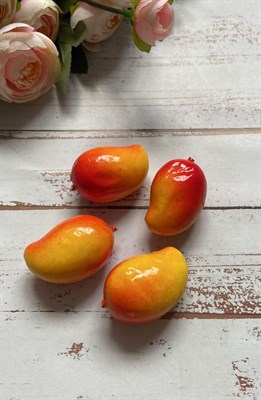 Искусственное мини-манго желто-красное уп.4шт - фото 5541