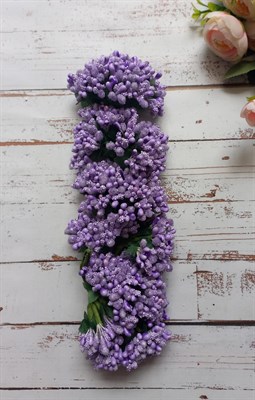 Бутоньерка, тычинки непростые фиолетовые уп.10шт  - фото 5580
