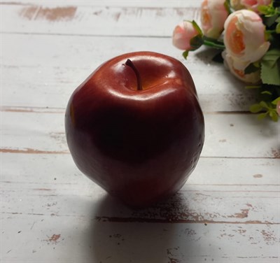 Искусственное яблоко в натур. величину цвет бордовый - фото 5585