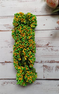 Бутоньерка, тычинки простые желто-зеленые уп.10шт - фото 5588