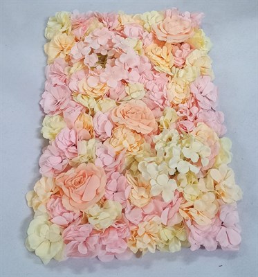 Газон-коврик Цветы искусственный ванильно-розово-персиковый 59*39см  - фото 5594