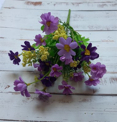 Букет цветы космеи 28см цвет сиреневый и фиолетовый - фото 5602