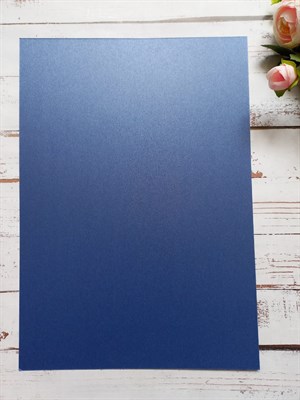 Кардсток жемчужный синий базовый А4 1 лист  - фото 5821