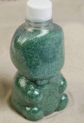 Песок цветной в бутылках "Изумруд" 500 гр  - фото 6194