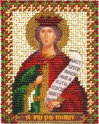 Панна н-р д/вышивки бисером икона св. мученицы царицы Александры ЦМ-1208 8,5*10,5см - фото 6236