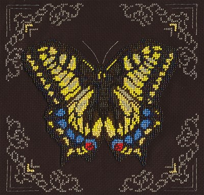 кларт н-р д/вышивания Желтая бабочка 8-114 19,5*19,5см - фото 6680