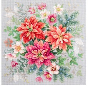 Набор для вышивания "Чудесная Игла" 140-003 "Магия цветов. Пуансеттия" 30 х 30 см - фото 6746