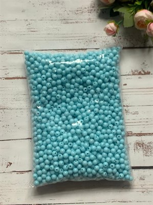 Бусины пластик 8мм 20гр пастель цвет голубой - фото 6853