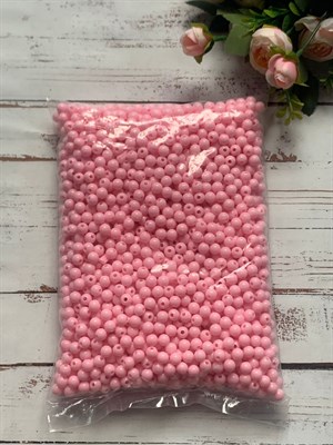Бусины пластик 8мм 20гр пастель цвет розовый - фото 6857