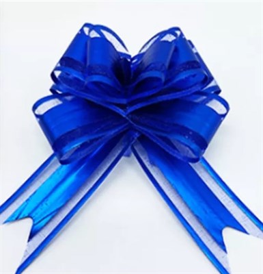 бант-бабочка 2,8*44см цвет синий с органзой - фото 6908