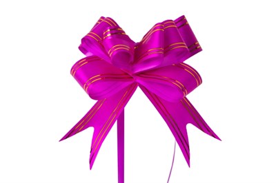 бант-бабочка 2,8*44см цвет яр. розовый с золотыми полосками - фото 6913