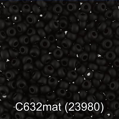 Бисер Чехия "GAMMA" круглый 3 10/0 2.3мм 5г 1 сорт C632mat чёрный мат. (23980) - фото 7330