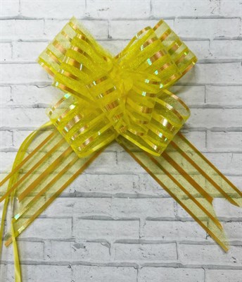Бант-бабочка 5*75см цвет желтый полосками капрон-бензин - фото 8390