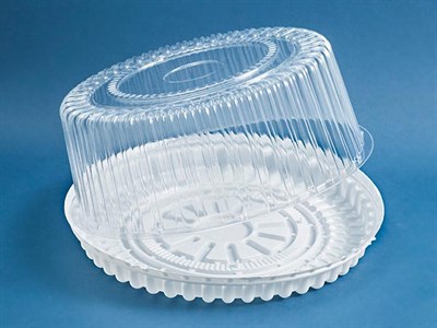 коробка круглая пластик для тортов 28*12,5см  - фото 9881