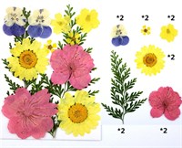 Сухоцветы д/творчества и декора "цветочки" розово-желтый микс+папоротник