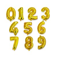 Шар фольгированный Цифра 9 32"(75см)  Цв.золото 