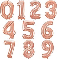 Шар фольгированный Цифра 9 32"(75см)  Цв.розовый