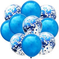 Н-р шариков микс с конфетти, с фольгированием, цвет голубой