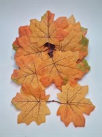 Листья клена двойные желто-оранжевые н-р 3шт 