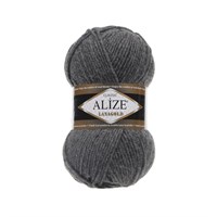 Пряжа Alize lanagold classic 51% акрил/49% шерсть 100гр №182 Средне-серый меланж 