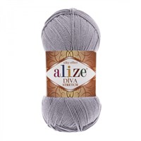 Пряжа Alize Diva stretch 8% эластик/92% микрофибра 100гр, цв.253 Серый
