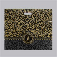 Пакет "Версаль" чёрный, полиэтиленовый с вырубной ручкой, 70 мкм 50*60см
