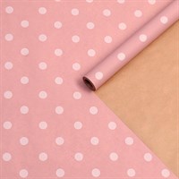 Бумага упаковочная крафт "Горох на розовом", 0,6*10м