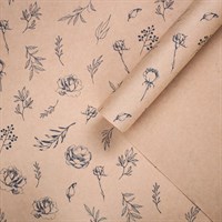 Бумага упаковочная крафтовая «Ботаника», 70×100см