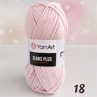 Пряжа YarnArt Jeans Plus 55% хлопок/45% полиакрил, 100гр, №18 Нежн.розовый