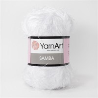 Пряжа YarnArt Samba 100% полиэстер 100гр, 01 Белый 
