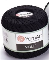 Пряжа YarnArt Violet 100% хлопок 50гр, Цв.999 Черный