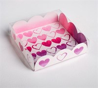 Коробка д/кондитерских изделий с PVC-крышкой «С Любовью», 10,5*10,5*3см