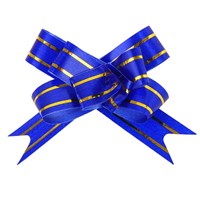 бант-бабочка 2,8*44см цвет синий с золотыми полосками